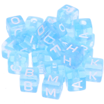 Blaue Kunststoff-Buchstabenwürfel nach Wahl