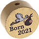 Motivperle – "Born 2021" : gold