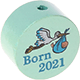 Motivperle – "Born 2021" : mint