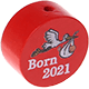 Motivperle – "Born 2021" : rot