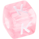 Rosa Kunststoff-Buchstabenwürfel nach Wahl : K