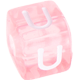 Rosa Kunststoff-Buchstabenwürfel nach Wahl : U