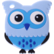 silicone bite pendant – owl : light blue