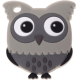 silicone bite pendant – owl : light grey