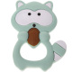 silicone bite pendant – racoon : mint