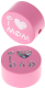 motif bead – "I Love Mom / Dad" with glitter foil : baby pink