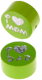 motif bead – "I Love Mom / Dad" with glitter foil : yellow green