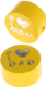 motif bead – "I Love Mom / Dad" with glitter foil : yellow