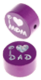 Perlina con motivo glitterato "I Love Mom / Dad" : viola viola
