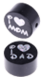 motif bead – "I Love Mom / Dad" with glitter foil : black