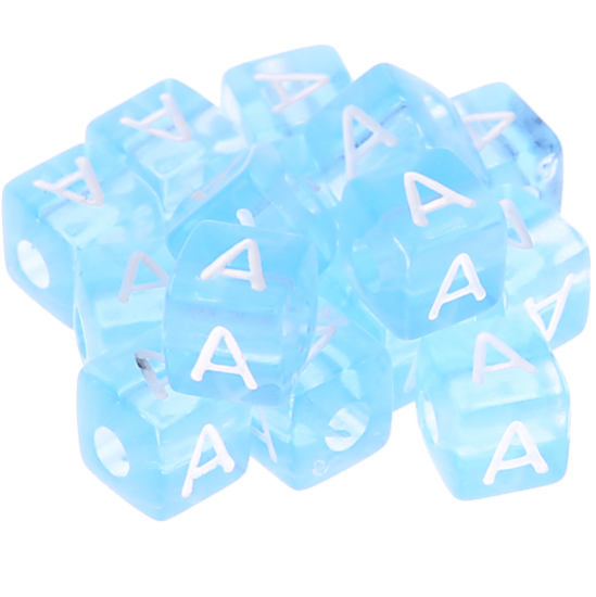 580 Dadi in plastica azzurra – Lettera A (0,5 Kg)