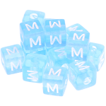 0,5 kg – 580 blaue Kunststoff-Buchstabenwürfel M