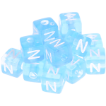 0,5 kg – 580 Cubos acrílicos azules – Letra "N"
