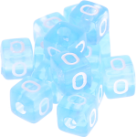 0.5 kg – 580 blue plastic letter cubes – O