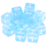 0,5 kg – 580 Cubos acrílicos azules – Letra "T"