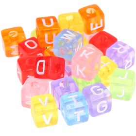 Regenbogen-Kunststoff-Buchstabenwürfel nach Wahl