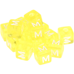 0,5kg – 580 kunststof letterblokjes regenboog –M– geel