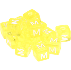 0,5 kg – 580 Kunststoff-Buchstabenwürfel Regenbogen – M – gelb