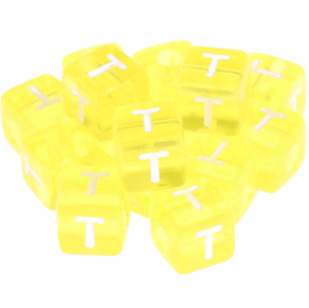 0,5 kg – 580 Kunststoff-Buchstabenwürfel Regenbogen – T – gelb