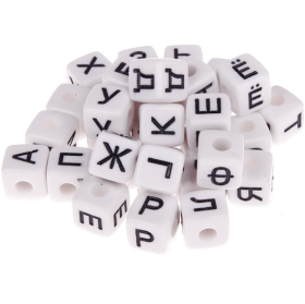 0,5 kg – 580 Kunststoff-Buchstabenwürfel – Russisch
