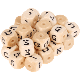 embossed letter cubes, 10 mm – Hebrew