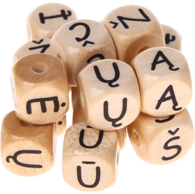 Geprägte Buchstabenwürfel, 10 mm – Litauisch