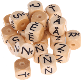Cubos com letras em relevo, de 10 mm – Checo