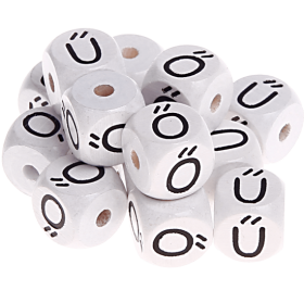 Bílé ražené kostky s písmenky 10 mm – maďarština