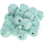 Mint embossed letter cubes, 10 mm – pictures