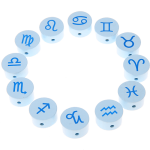 Perlina con motivo “Segni dello Zodiaco – azzurro”