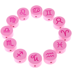 Perles avec motif – signe du zodiac, rose