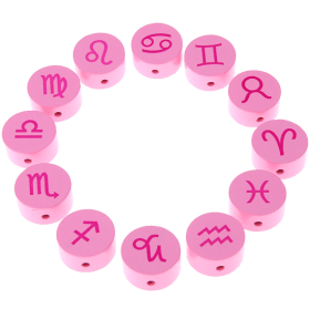 motif bead – zodiac signs, pink