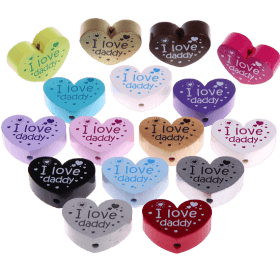 motif bead, heart-shaped – "I love daddy"