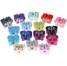 motif bead – butterfly with glitter foil