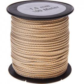 100m PP-Polyester snoer 1,5mm hennep kleur