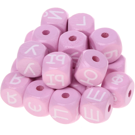 Cubos con letras en relieve de 10 mm en color rosa en ruso