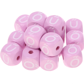 pastel pink embossed letter cubes, 10 mm – Hungarian