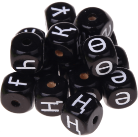Schwarze, geprägte Buchstabenwürfel, 10 mm – Kasachisch