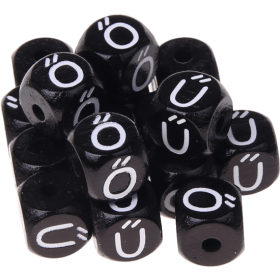 Black embossed letter cubes, 10 mm – Hungarian