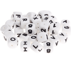 Weiße Silikon-Buchstabenwürfel, 12 mm