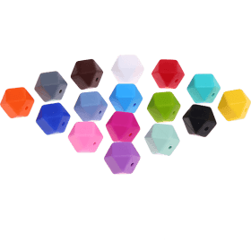Silikon-Motivperle – Hexagon, 14 mm