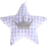 Etoile en tissu bleu tendre à motif couronne