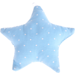 Estrela de pano azul bebé com pontinhos