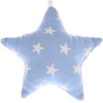 Estrela de pano bebê azul com estrela