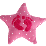 Etoile en tissu rose à motif pieds de bébé