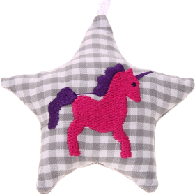 Stoffstern – grau, Einhorn