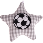 Etoile en tissu gris à motif ballon de football