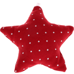 Estrela de pano vermelho com pontinhos