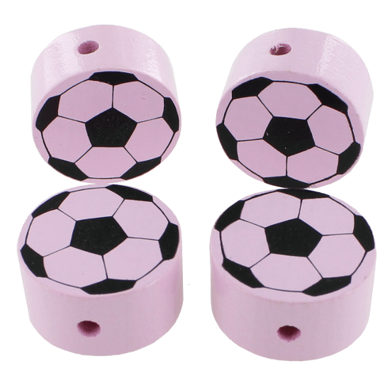 Тематические бусины «Футбол», светло-розовый – Распродавать