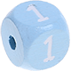 Нежно-голубой кубики с рельефными буквами 10 мм : 1